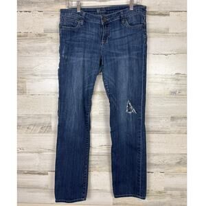 Kut womens 8 boyfriend blue jeans stretch medium wash ankle perfect fit